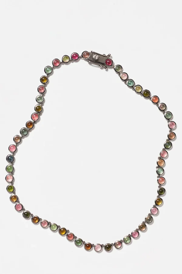 Mini Dot Rivière Necklace - Multi Tourmaline