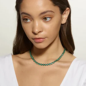 Mini Dot Rivière Necklace - Chrysoprase