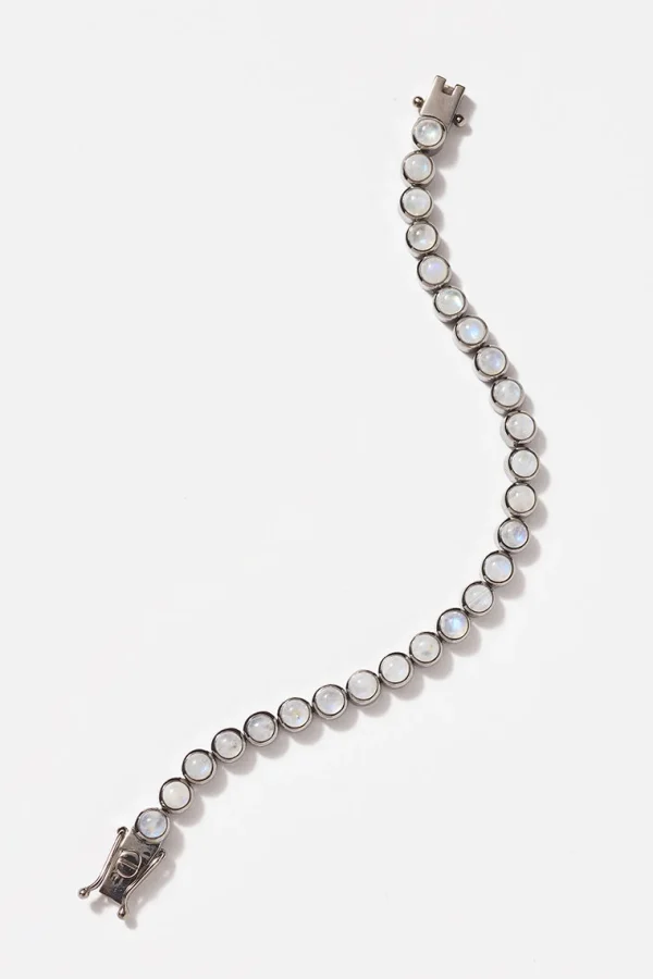 Mini Dot Tennis Bracelet - Rainbow Moonstone