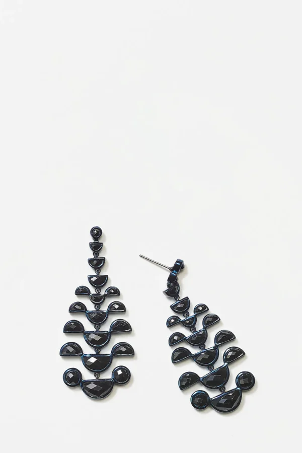 Mini Raindrop Earrings - Black Spinel