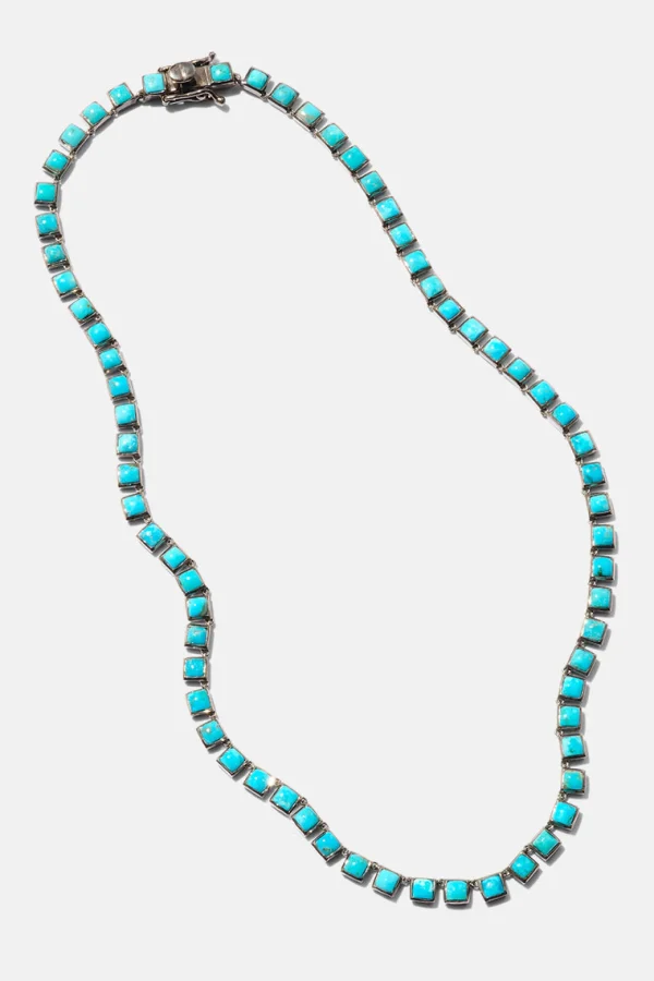 Mini Tile Rivière Necklace - Turquoise