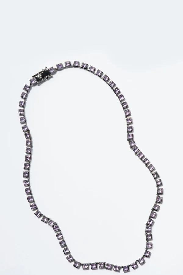 Mini Tile Rivière Necklace - Rose of France