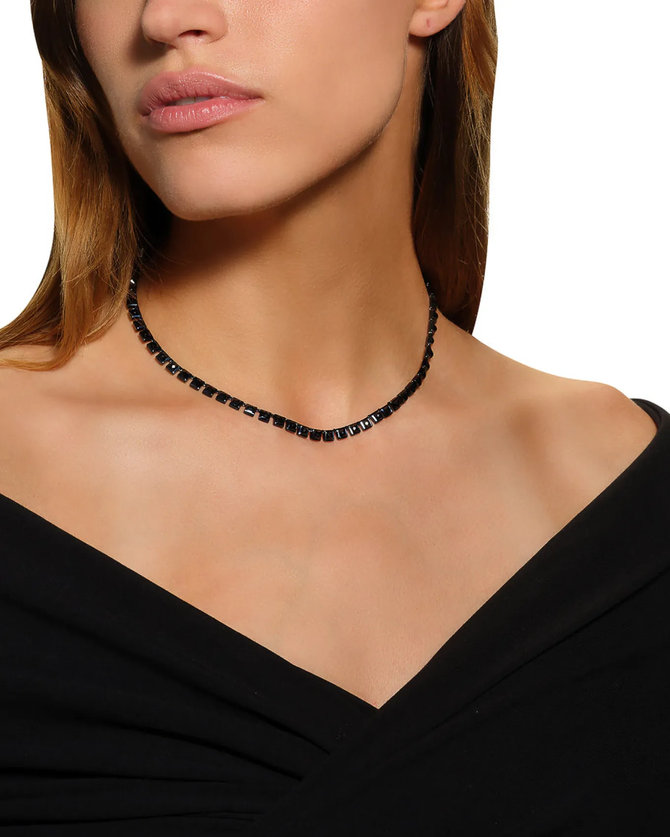 mini_tile_rivire_necklace_1-2.webp Mini Tile Rivière Necklace - Black Spinel