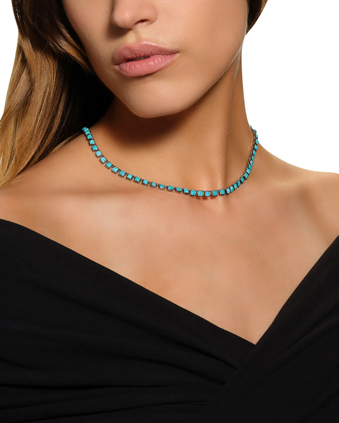 mini_tile_rivire_necklace_1.webp Mini Tile Rivière Necklace - Turquoise