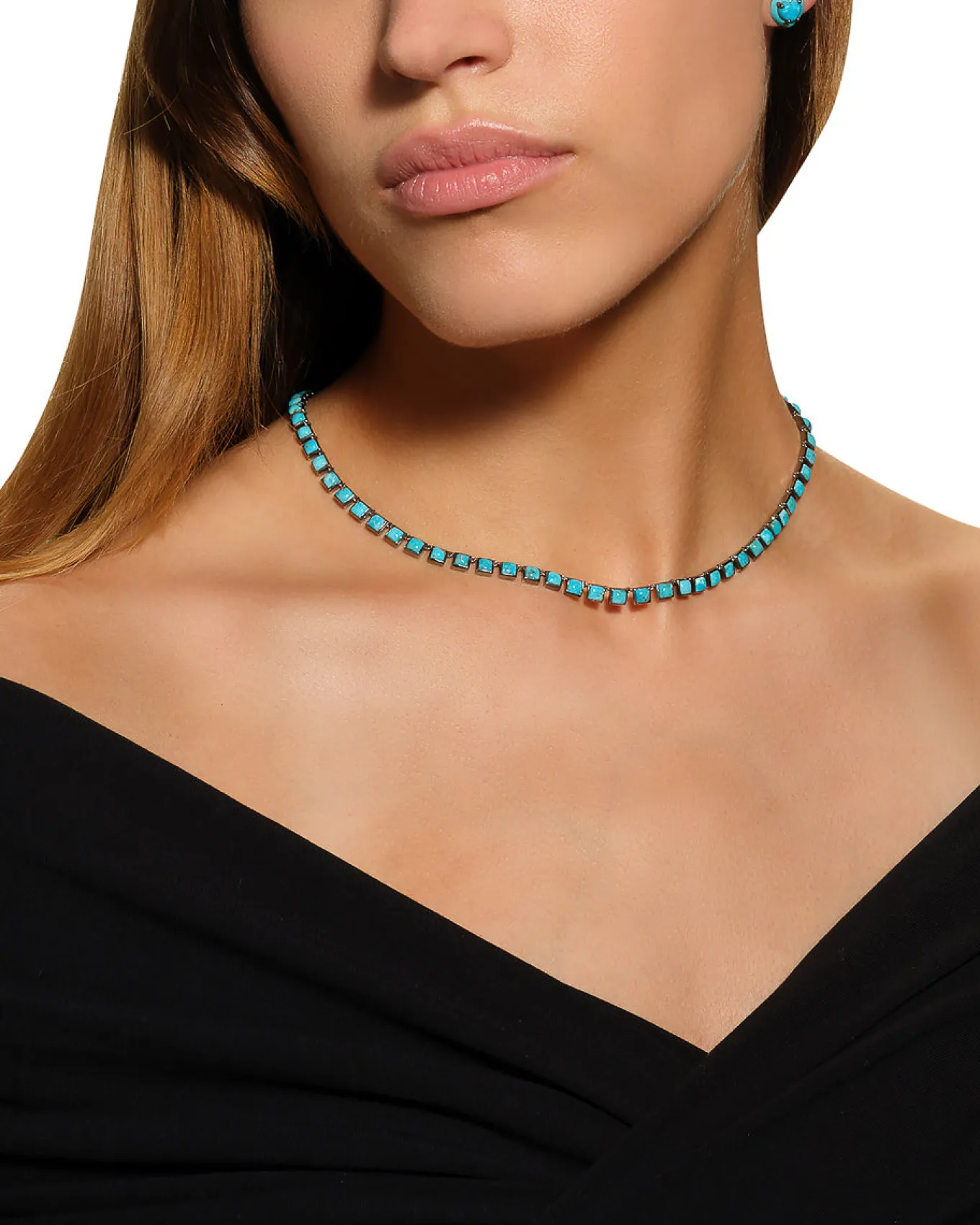 mini_tile_rivire_necklace_2.webp Mini Tile Rivière Necklace - Turquoise