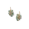 Monstera Leaf Earrings - Aquamarine, Emerald & Blue Peruvian Opal
