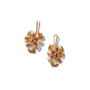Monstera Leaf Earrings - Opal & Tourmaline
