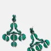 Murano Emerald Enameled Girandole Earrings - Green Onyx