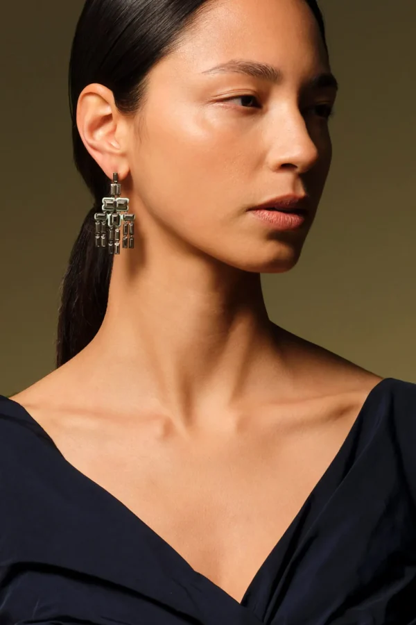 Nagano Chandelier Earrings - Pyrite