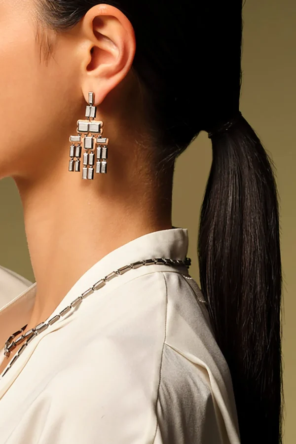 Nagano Chandelier Earrings - White Agate