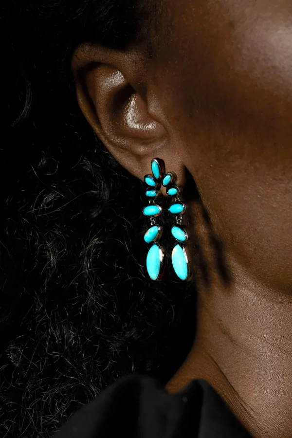 Nunchaku Earrings - Turquoise