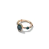 Oval Solitaire Morse Code Ring - Blue Tourmaline