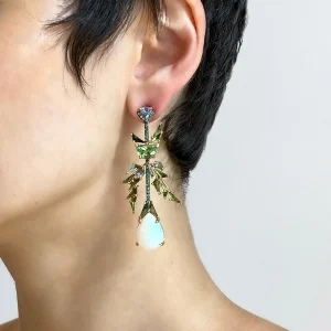 Parrot Earrings - Ethiopian Opal & Emerald