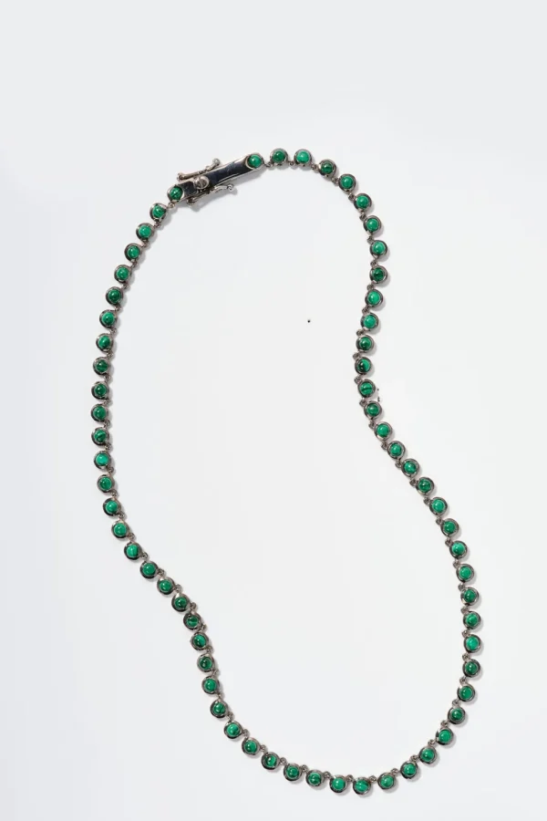 Petite Dot Rivière Necklace - Malachite