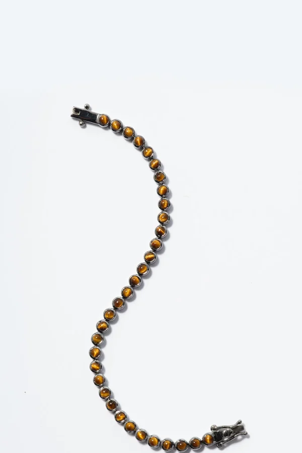 Petite Dot Tennis Bracelet - Tiger's Eye