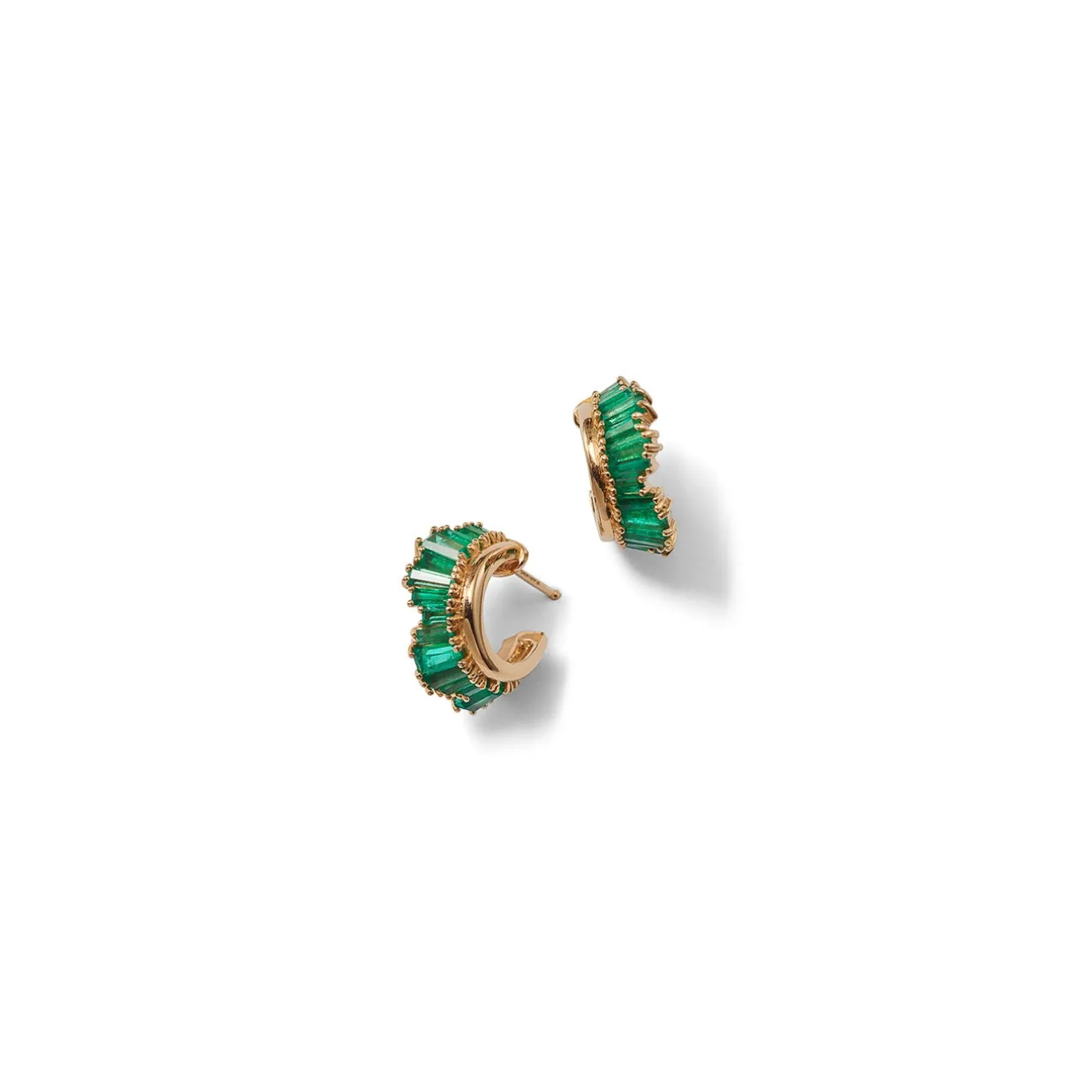petite_ruched_hoops__emer_0.webp Petite Ruched Hoops - Emerald