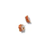 Petite Ruched Hoops - Fire Opal & Diamond Pavé