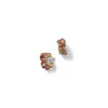 Petite Ruched Hoops - Multi Colored Spinel & Diamond Pavé