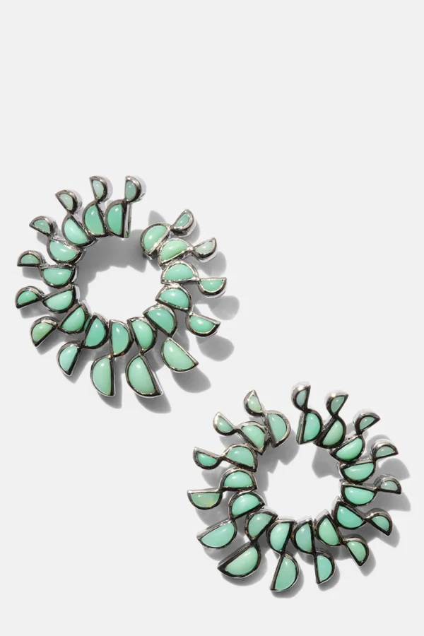 Pinwheel Earrings - Chrysoprase
