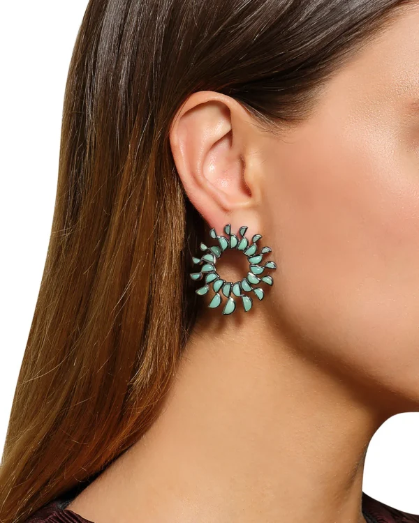 Pinwheel Earrings - Chrysoprase