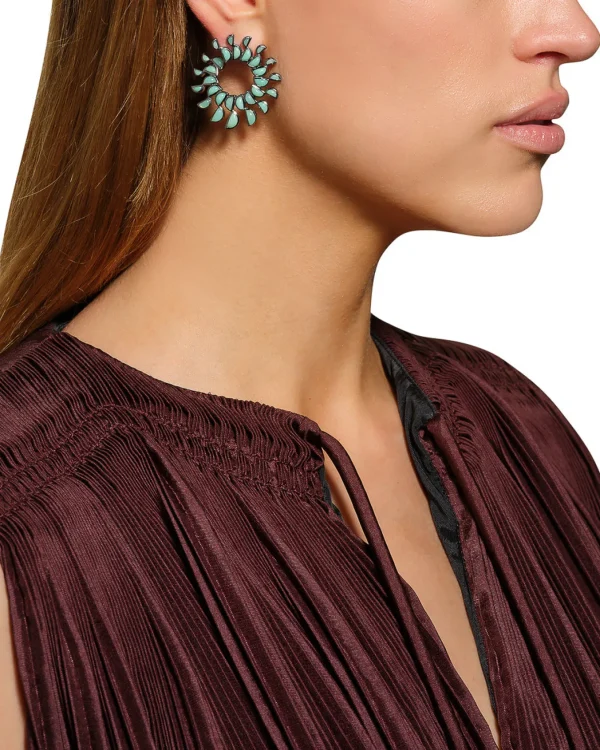 Pinwheel Earrings - Chrysoprase