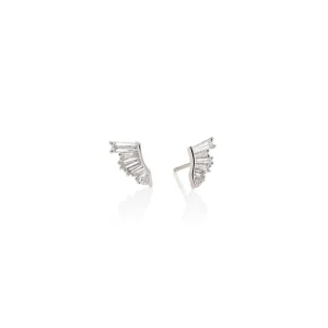 Pleat Earrings - Diamond & 18K White Gold