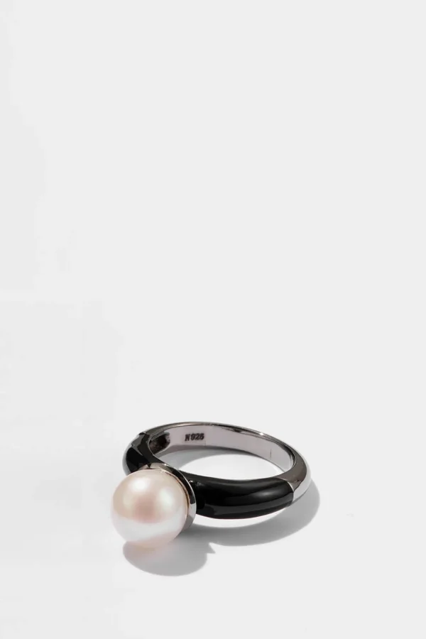 Push Pin Solitaire Ring - Pearl