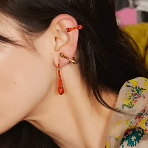 Raindrop Earrings - Fire Opal