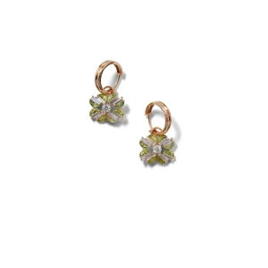 Renaissance Earrings - Green Tourmaline, Rainbow Moonstone