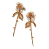 Rose and Stem Earrings - Golden Tourmaline