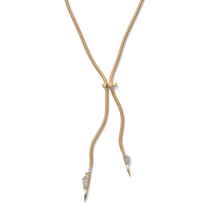 Ruched Bolo Necklace - Diamond with Clasp