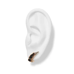 Ruched Ear Clips - Black Spinel