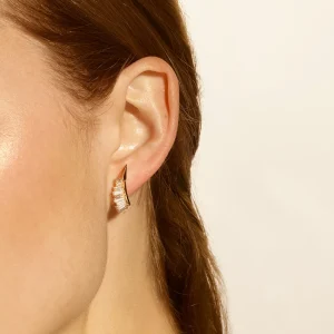 Ruched Ear Clips - Diamond