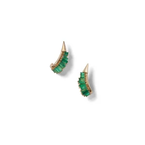 Ruched Ear Clips - Emerald