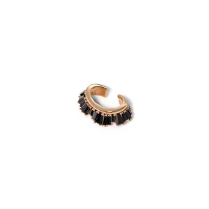 Ruched Ear Cuff - Black Spinel