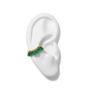 Ruched Ear Cuff - Emerald