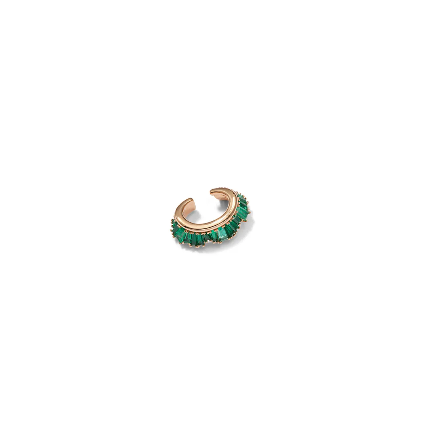 ruched_ear_cuff__emerald_1.webp Ruched Ear Cuff - Emerald
