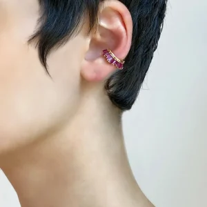 Ruched Ear Cuff - Ruby