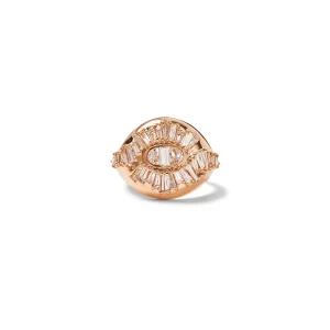 Ruched Emblem Ring - Diamond