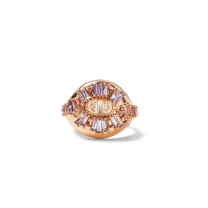 Ruched Emblem Ring - Tanzanite
