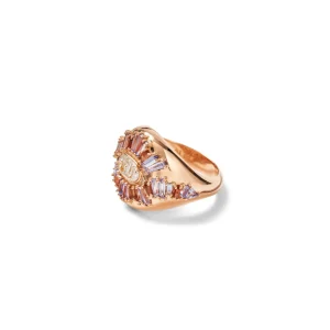 Ruched Emblem Ring - Tanzanite