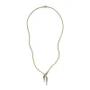 Ruched Lariat Necklace - Aquamarine & Spinel