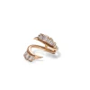 Ruched Open Coil Ring Guard - Diamond