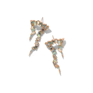 Ruffled Ear Lassos - Blue Peruvian Opal & Aquamarine