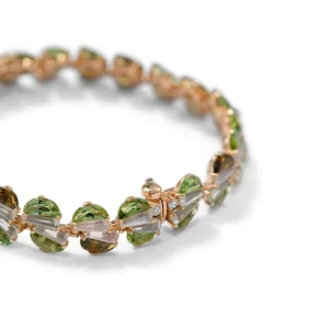 Shirred Tennis Bracelet - Green Tourmaline