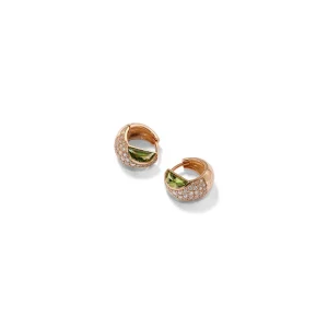 Side Eye Hoops - Green Tourmaline