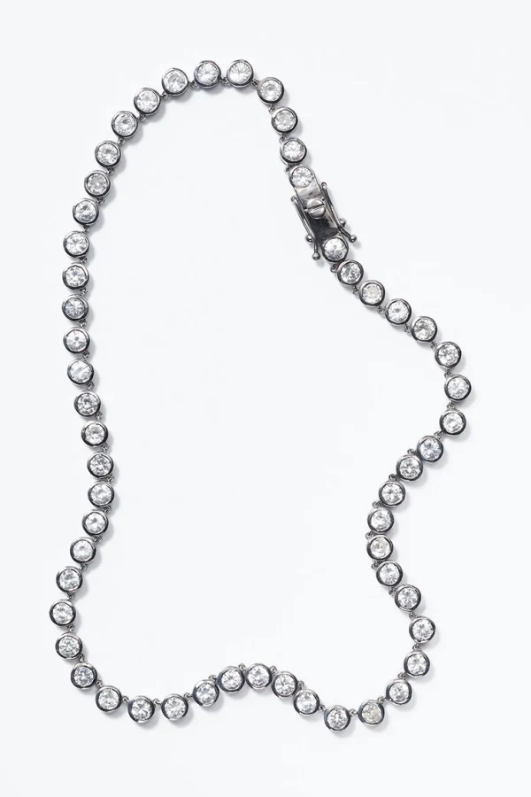Small Dot Rivière Necklace - White Zircon