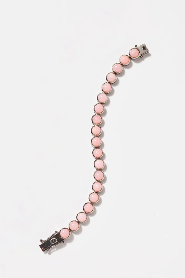 Small Dot Tennis Bracelet - Pink Opal