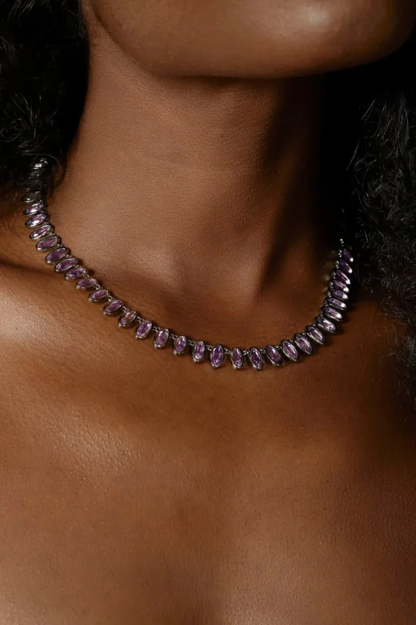Small Elliptic Rivière Necklace - Rose of France