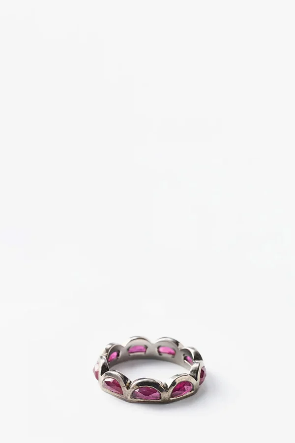 Small Scallop Band Ring - Ruby